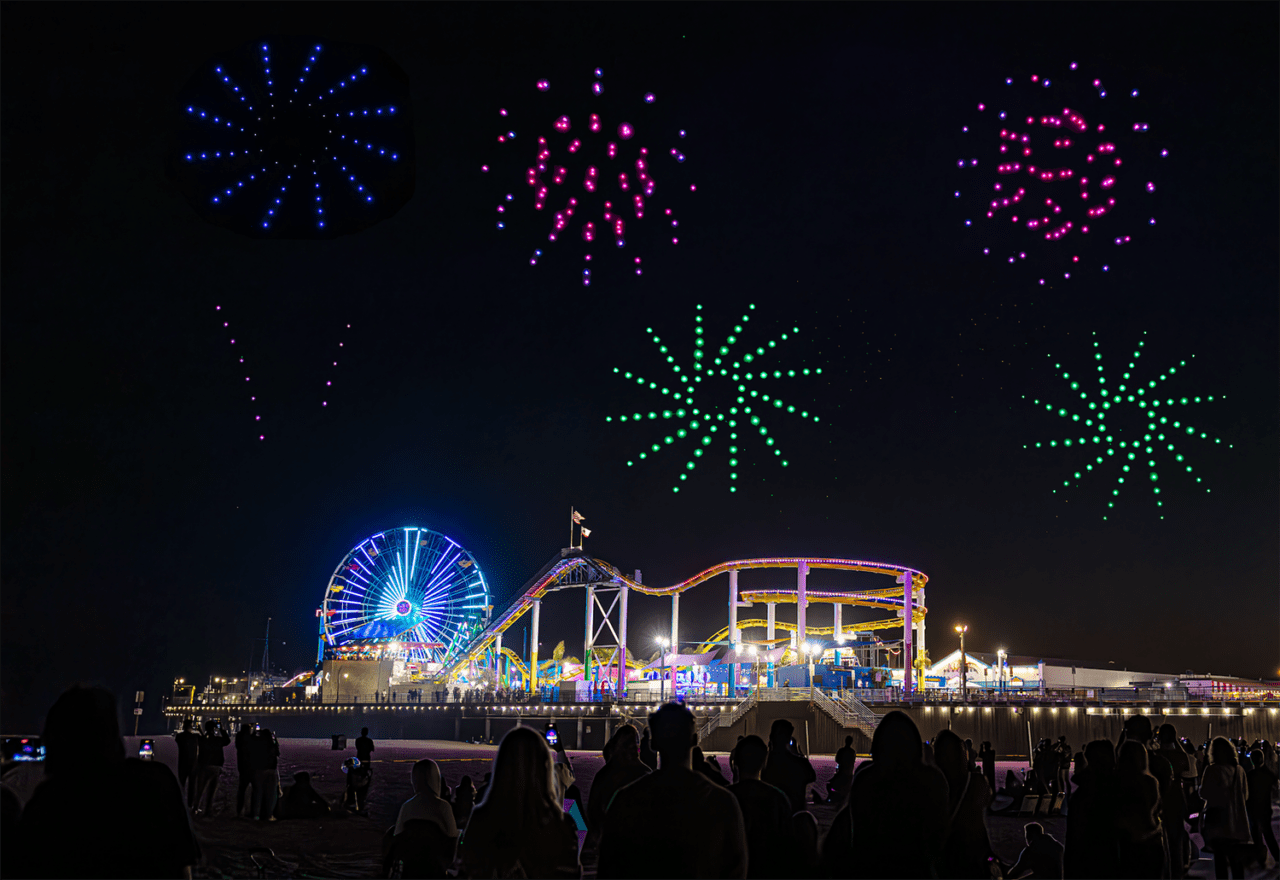 stella-and-chewys-drone-show-2023-drones-over-roller-coaster