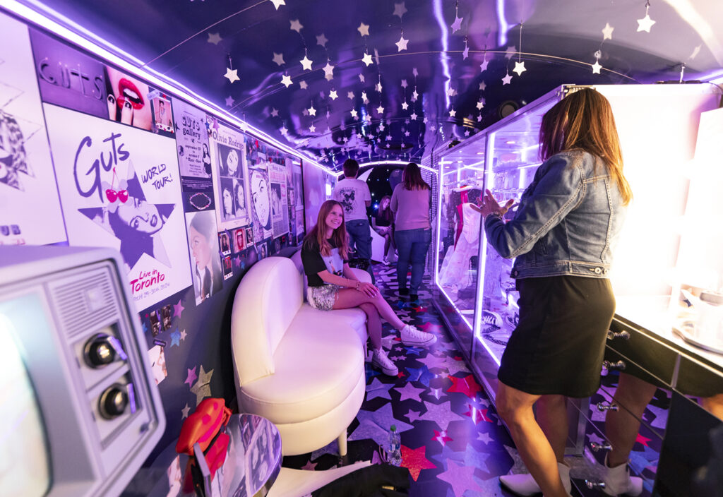 olivia rodrigo school bus guts experiential marketing tour_interior