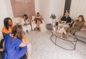 Cannes Female Quotient lounge_attendees sitting