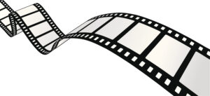 Curvy 35mm movie filmstrip stock 