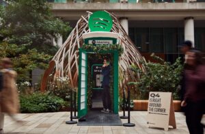 spotify ads holiday phone booth with person