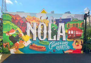 NOLA sign at Chips & Sips Quarter