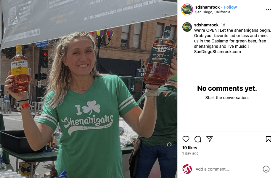 ig Screenshot tullamore d.e.w. st. patrick's day ShamROCK 2025